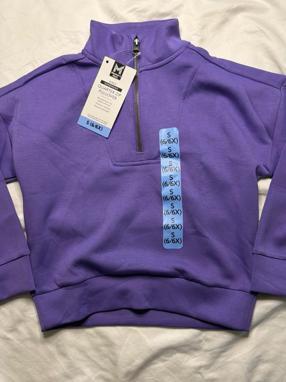 Market & Main Kids' Purple Quarter-Zip Pullover Jacket